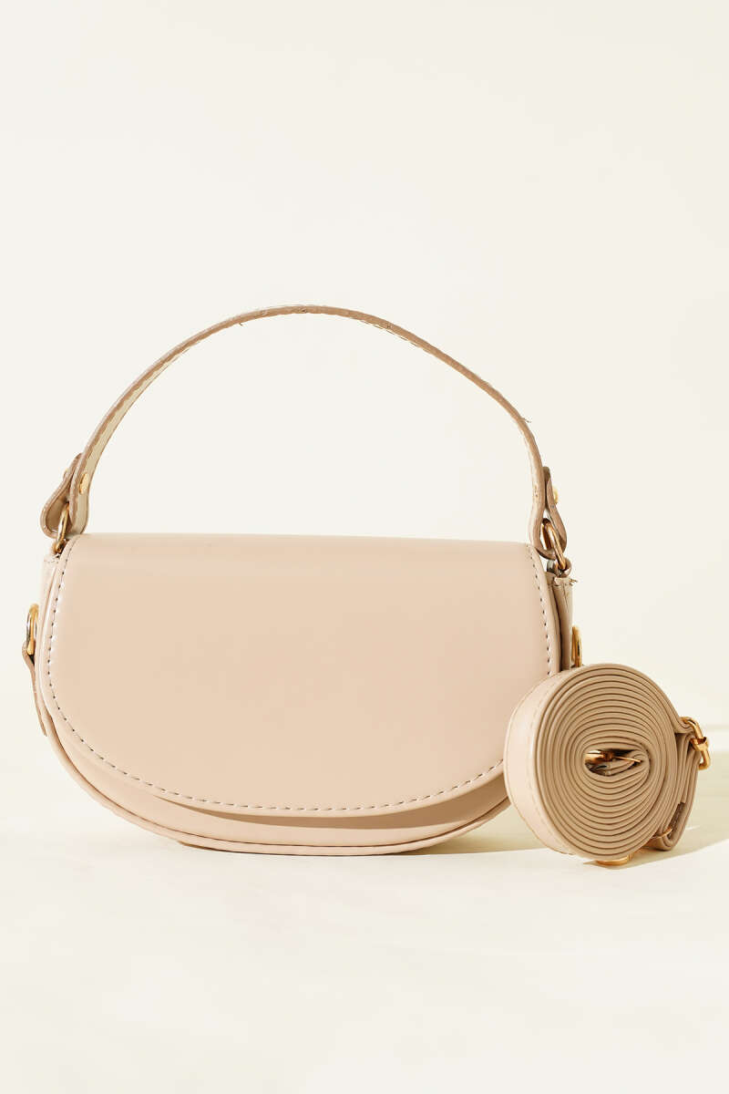 Oval Magnetic Handbag - Beige