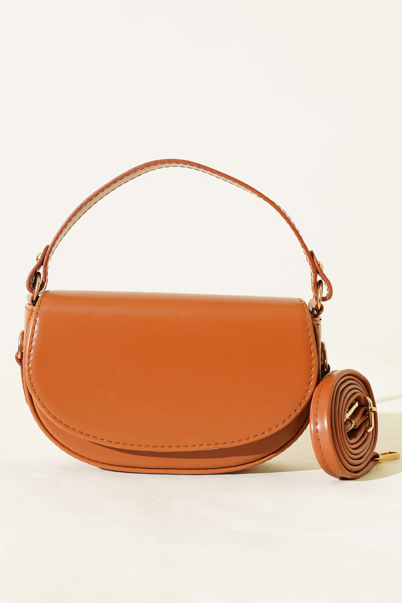 Oval Magnetic Handbag - Tan