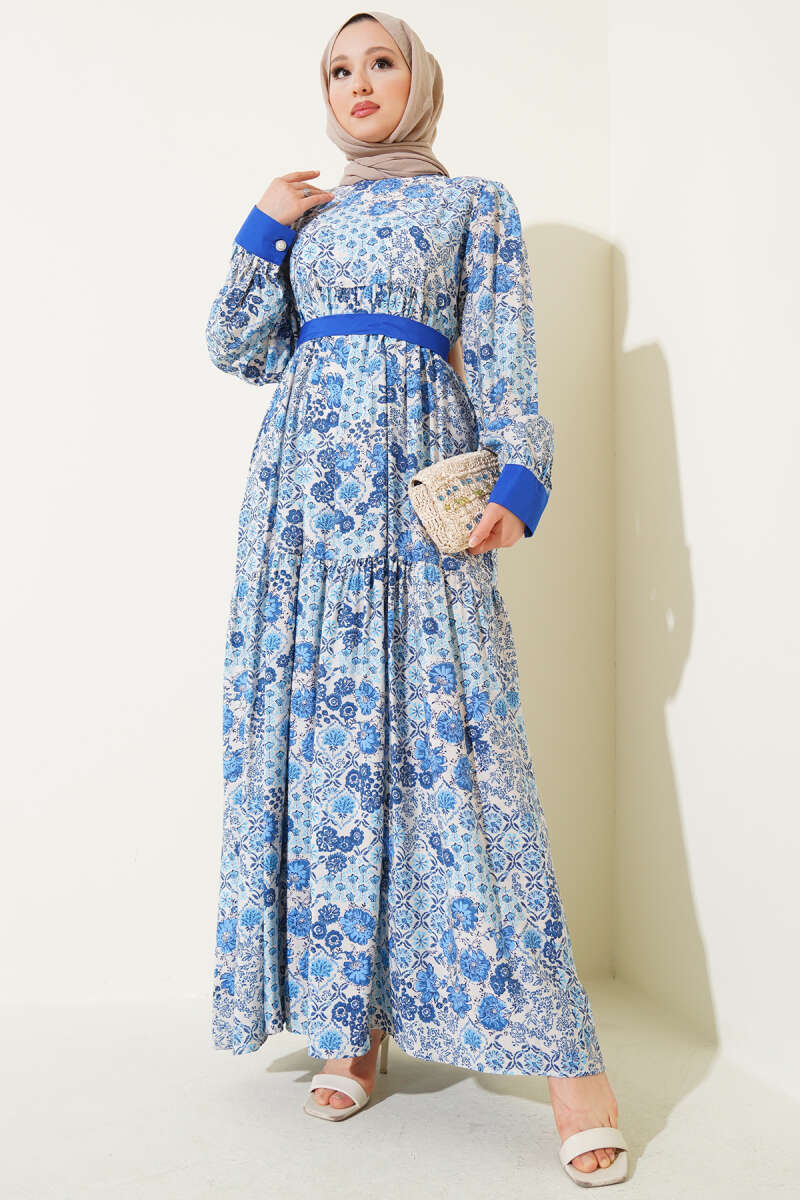 Ditsy Floral Dress - Saxe Blue
