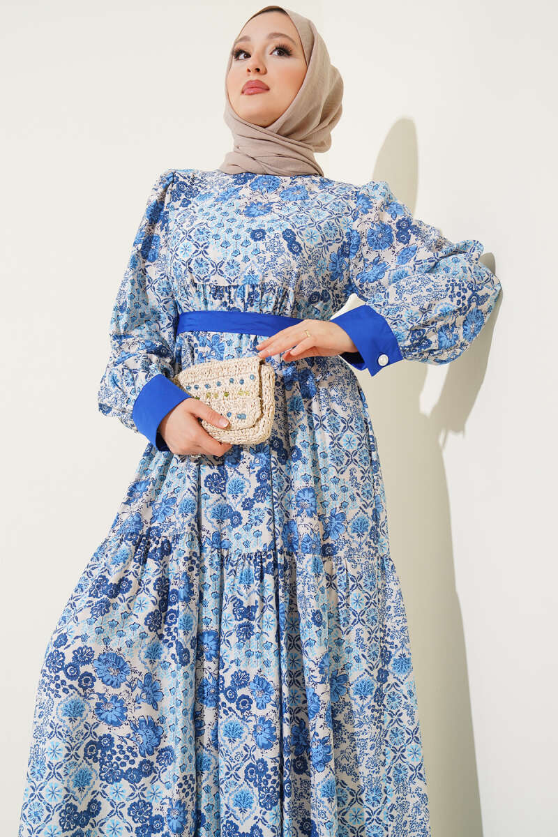 Ditsy Floral Dress - Saxe Blue