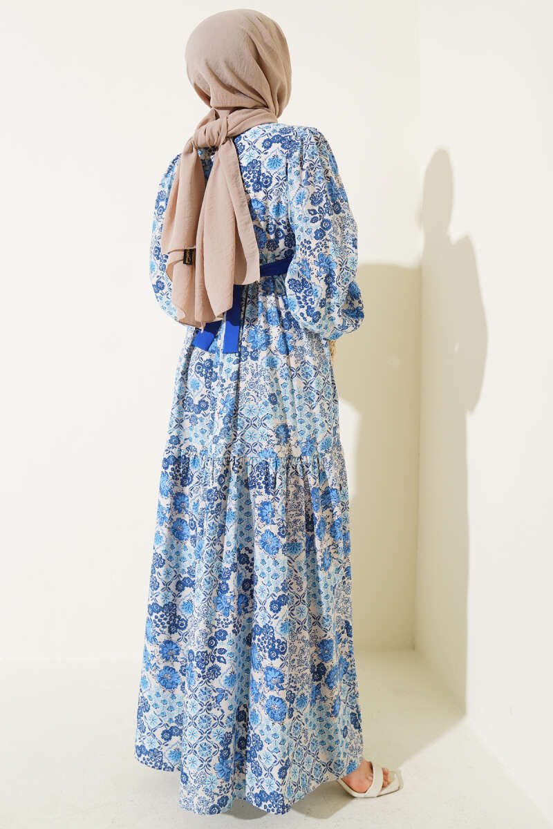 Ditsy Floral Dress - Saxe Blue