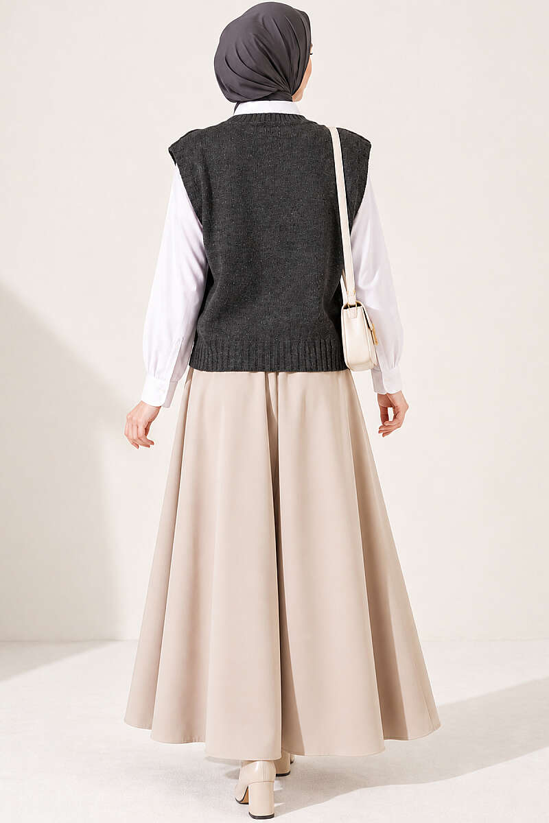 Knit Sweater with Mini Stones - Smoke Grey
