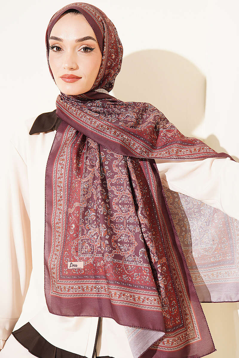 Mini Floral Soft Shawl - Chestnut