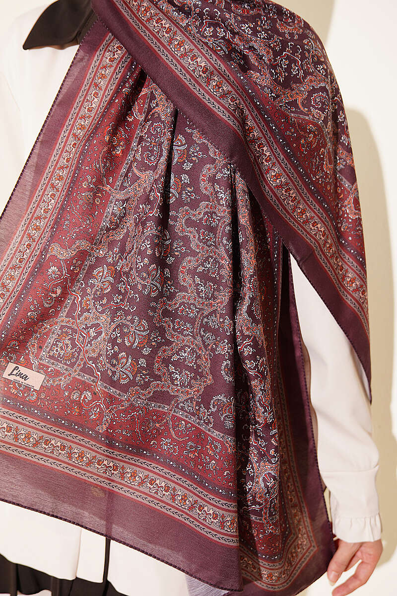 Mini Floral Soft Shawl - Chestnut