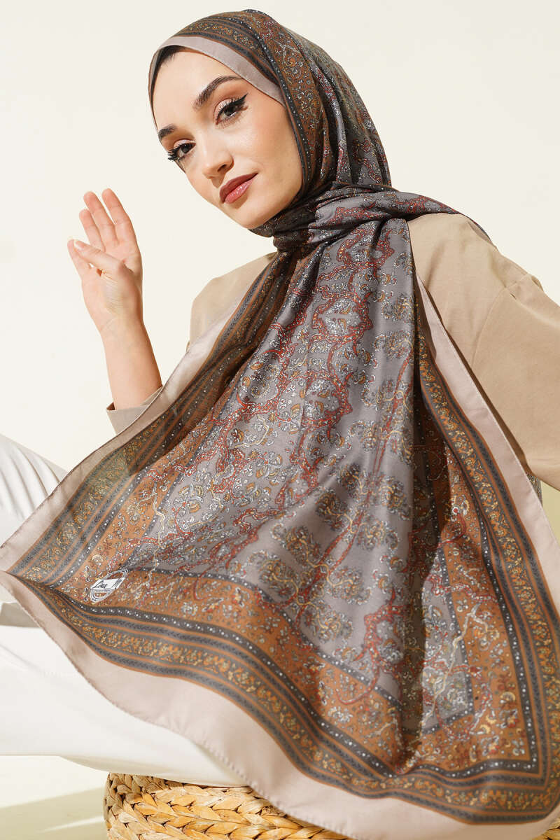 Mini Floral Soft Shawl - Sand