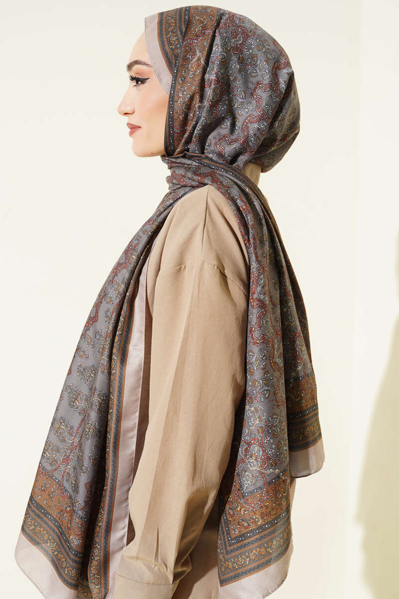 Mini Floral Soft Shawl - Sand