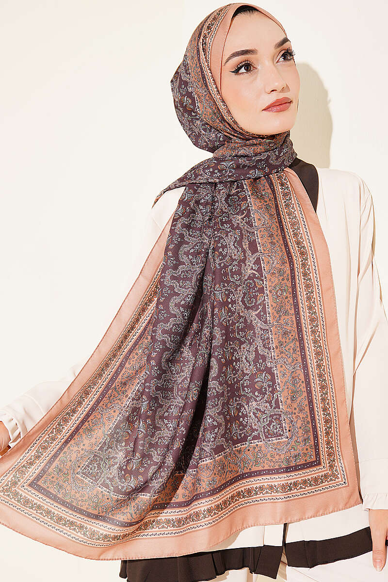 Mini Floral Soft Shawl - Latte