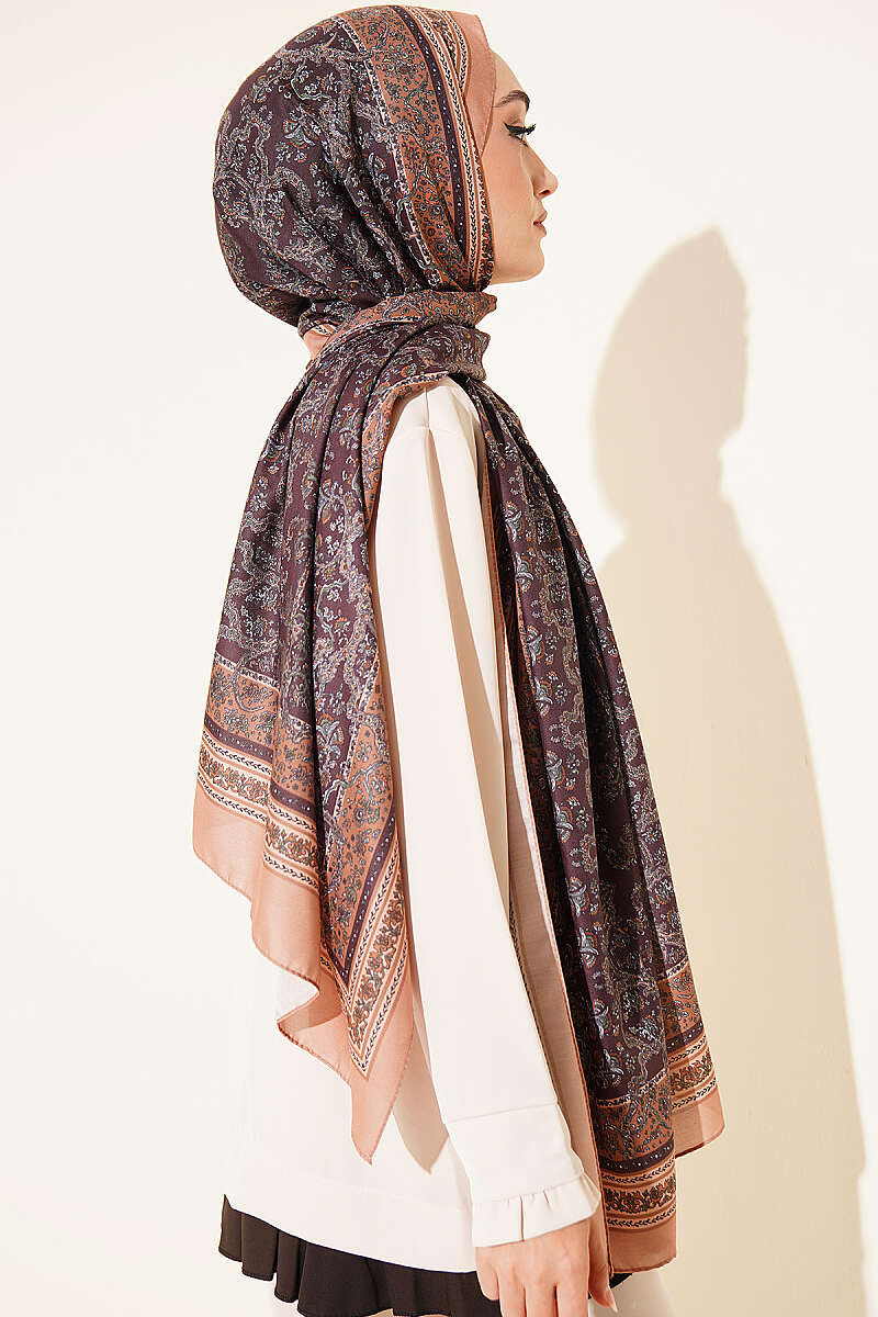 Mini Floral Soft Shawl - Latte