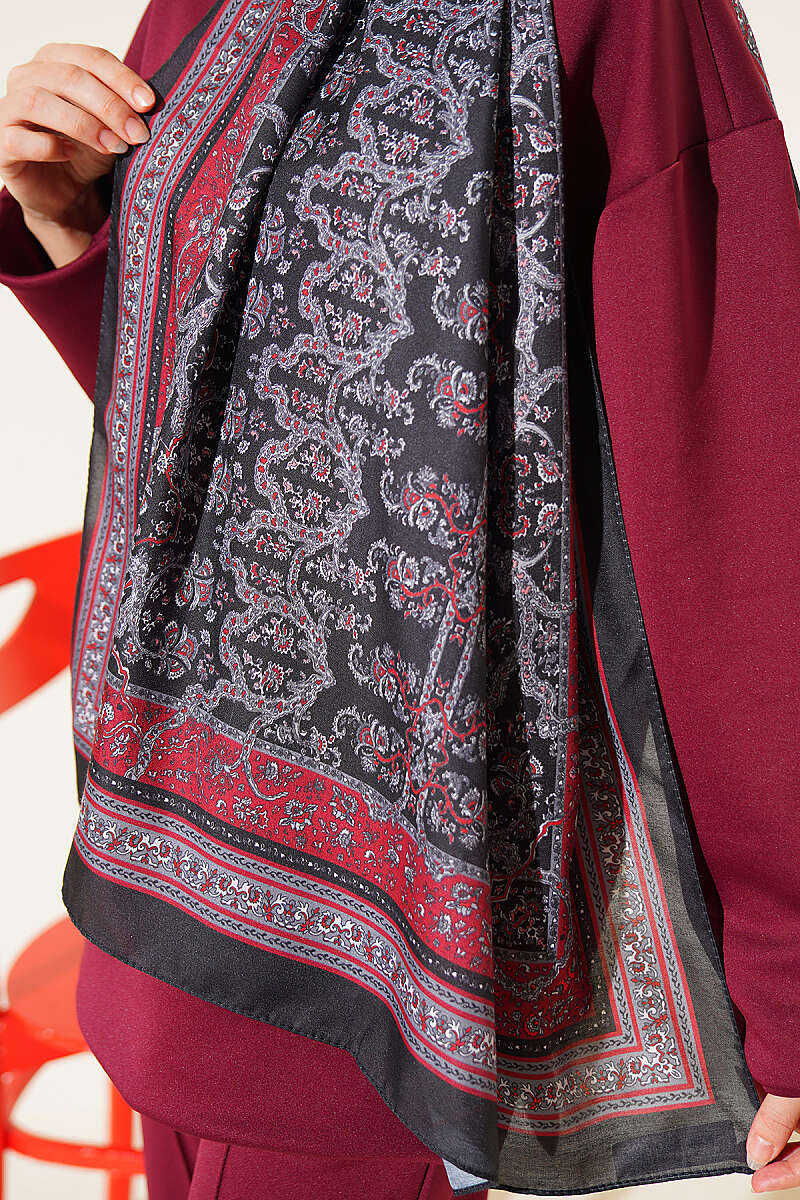 Mini Floral Soft Shawl - Black