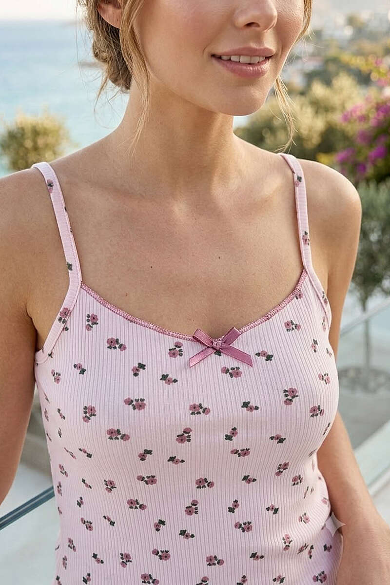 Ditsy Floral Strappy Shorts Pyjama Set - Pink