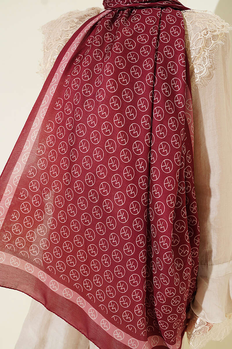 MK Print Modal Shawl - Burgundy