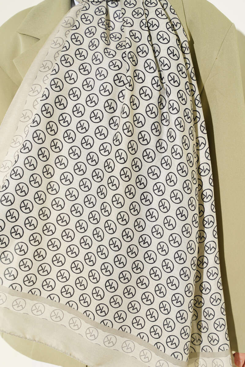 MK Print Modal Shawl - Almond Green