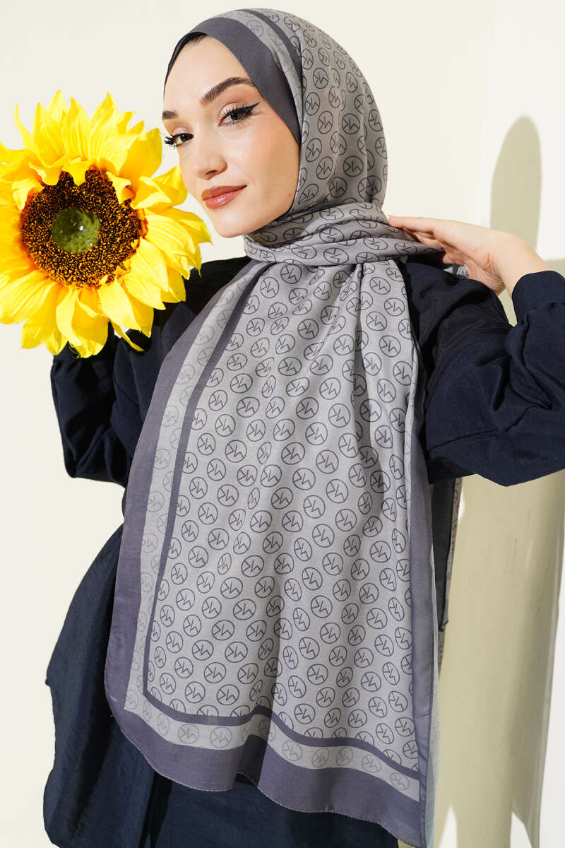 MK Print Modal Shawl - Grey