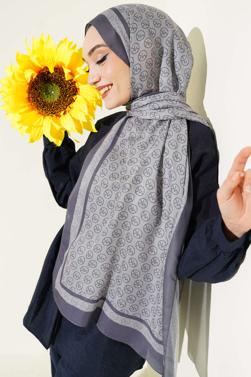 MK Print Modal Shawl - Grey