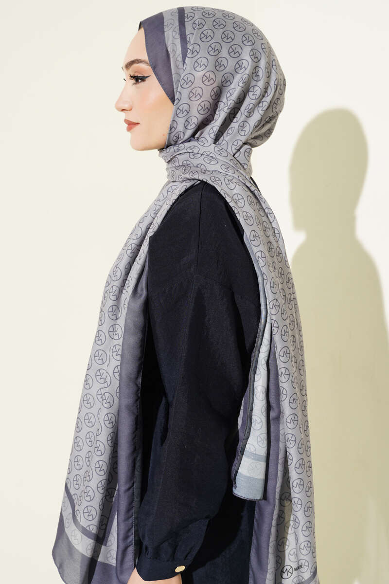 MK Print Modal Shawl - Grey