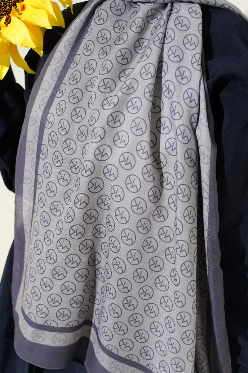 MK Print Modal Shawl - Grey