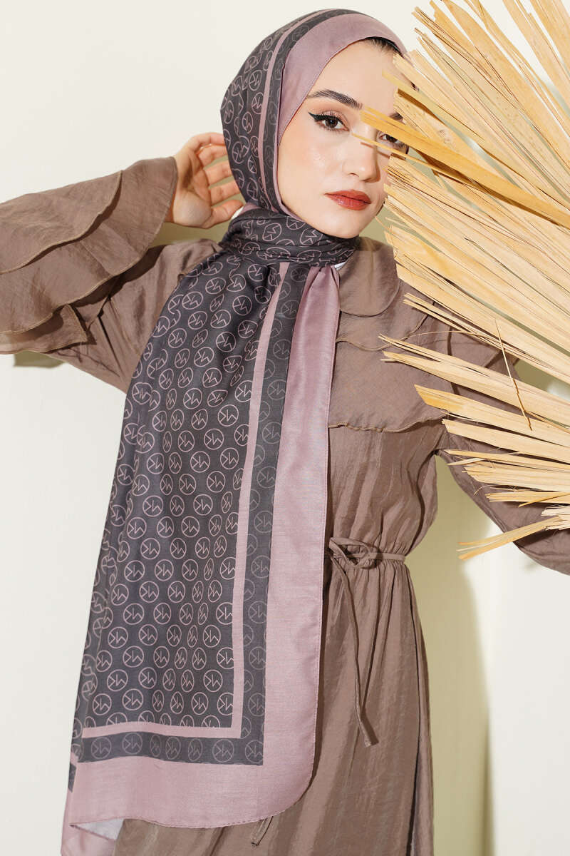 MK Print Modal Shawl - Dusty Rose