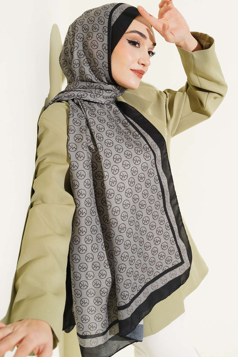 MK Print Modal Shawl - Khaki