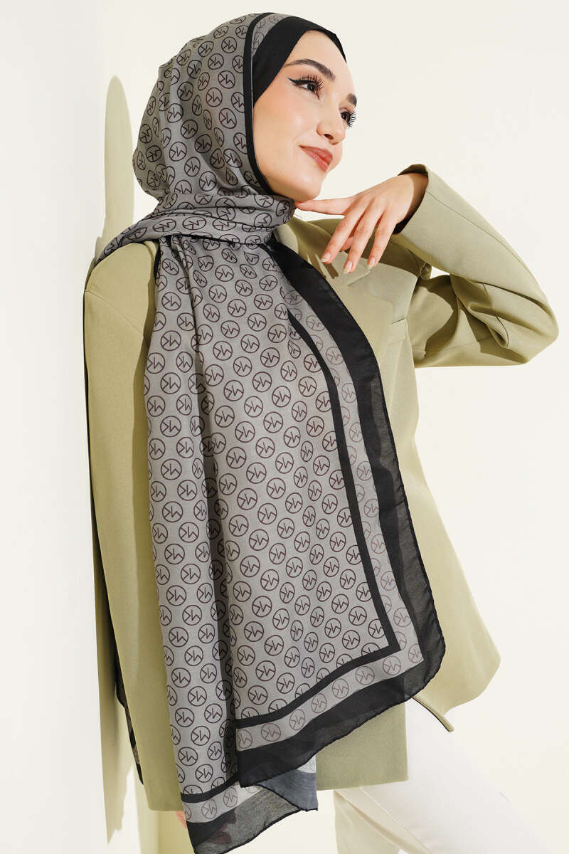MK Print Modal Shawl - Khaki