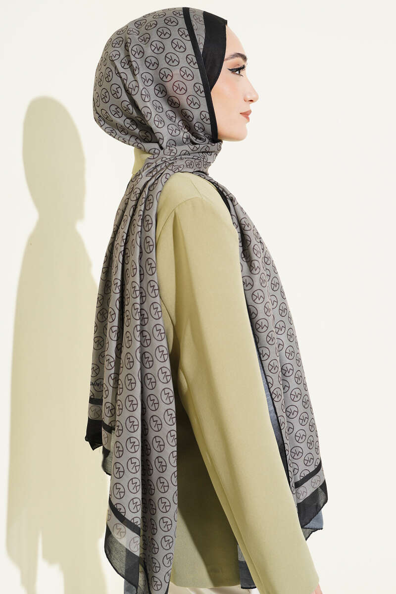 MK Print Modal Shawl - Khaki