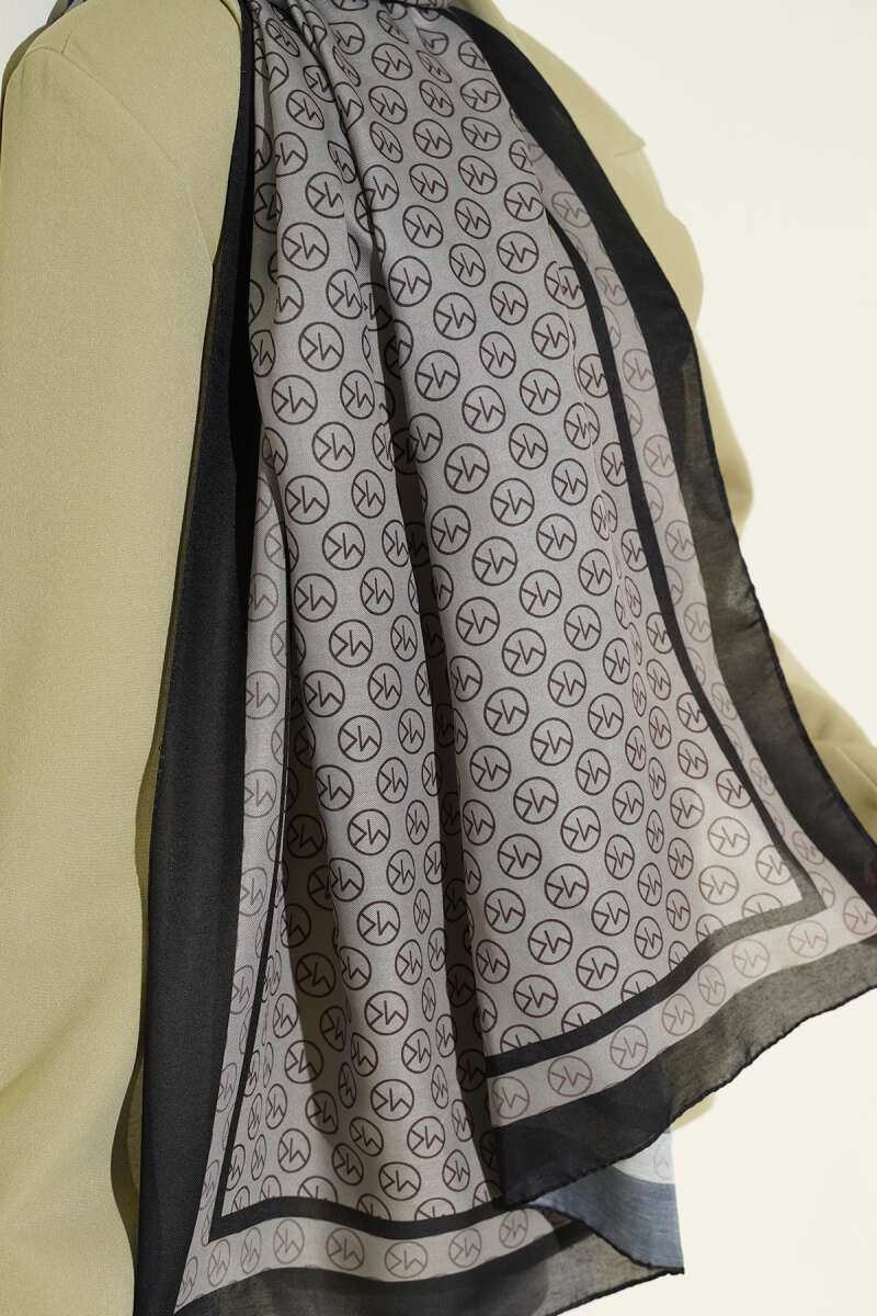 MK Print Modal Shawl - Khaki
