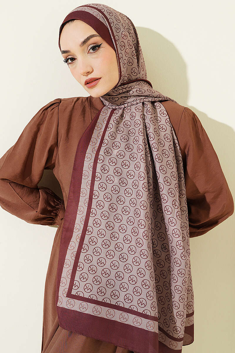 MK Print Modal Shawl - Brown