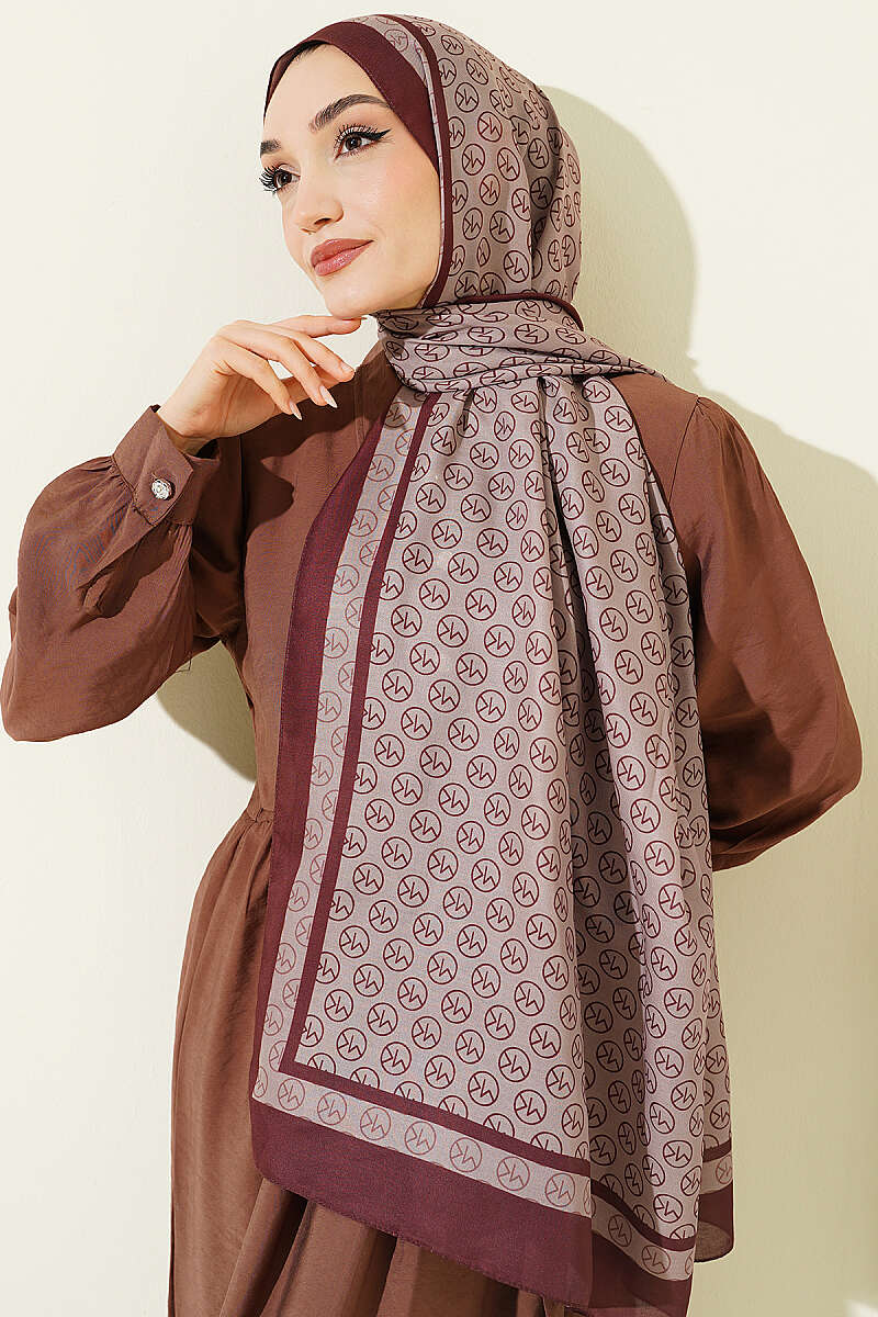 MK Print Modal Shawl - Brown