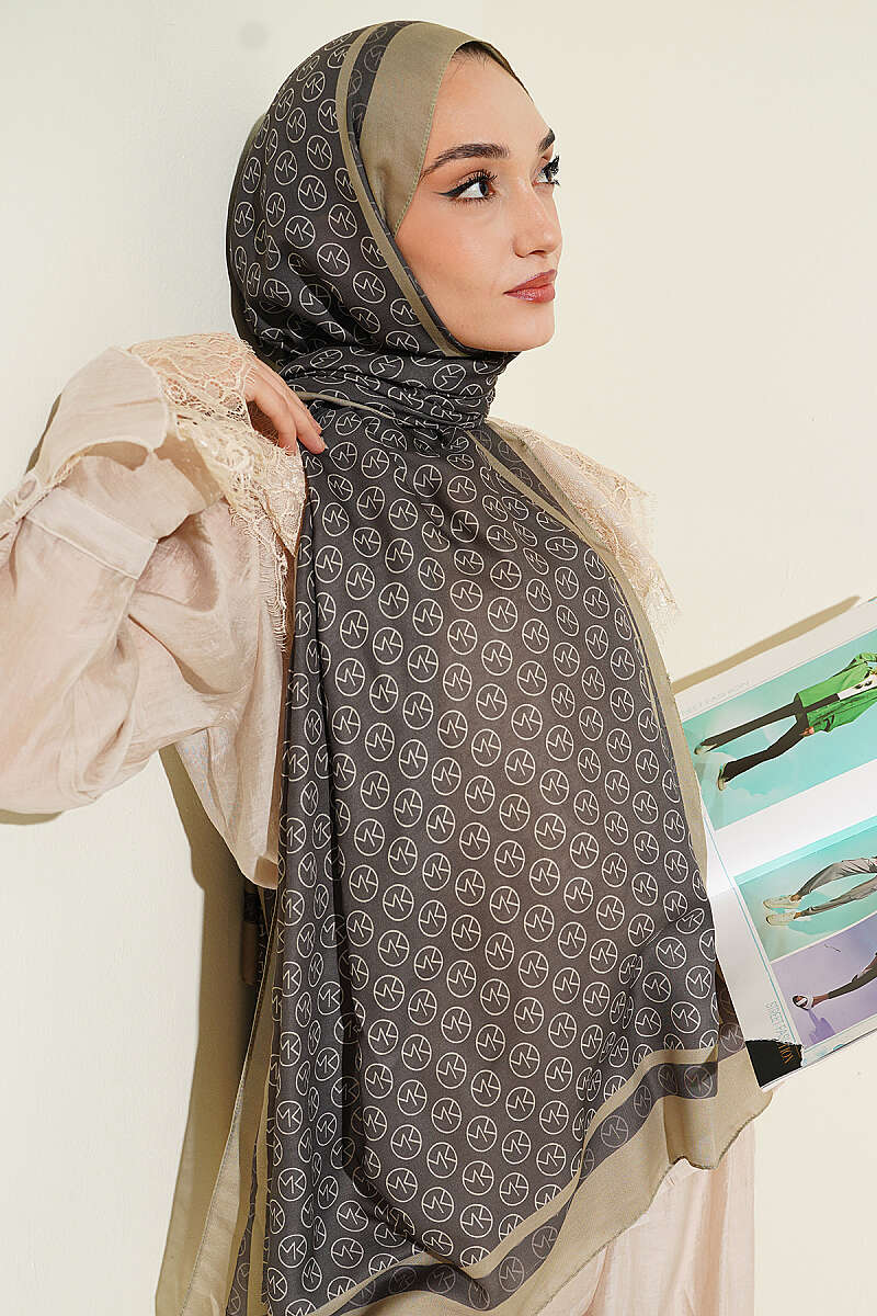 MK Print Modal Shawl - Henna Green
