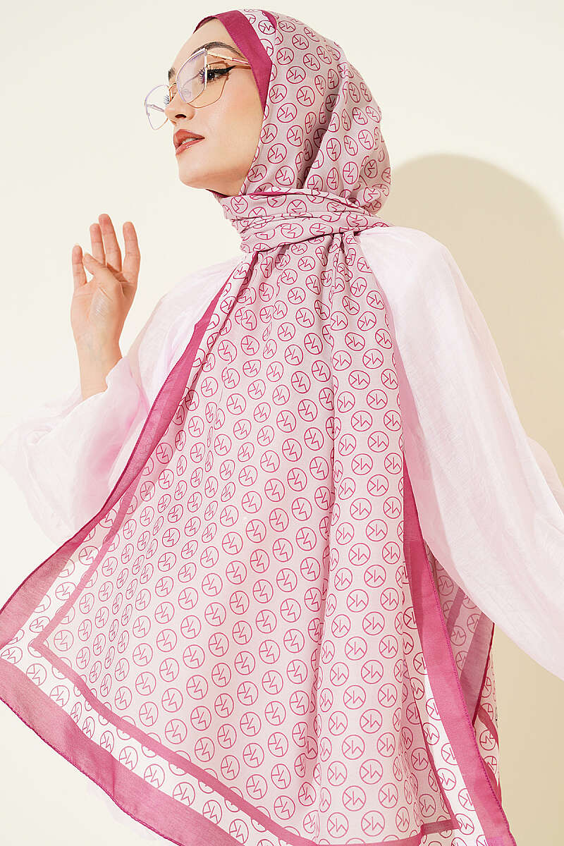 MK Print Modal Shawl - Fuchsia