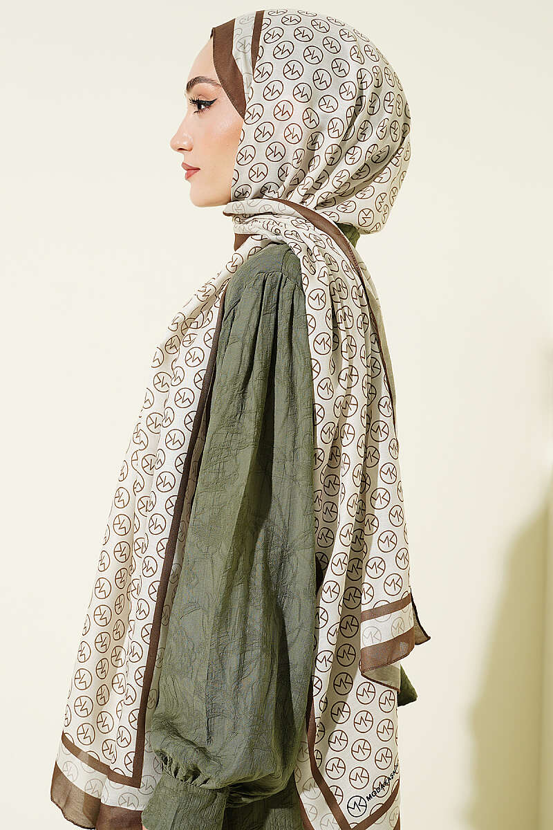 MK Print Modal Shawl - Camouflage Green