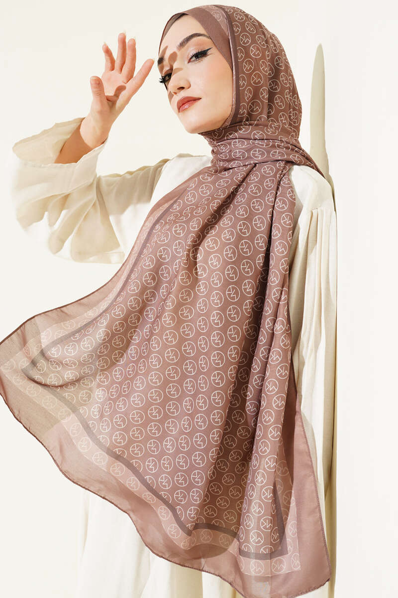 MK Print Modal Shawl - Tan