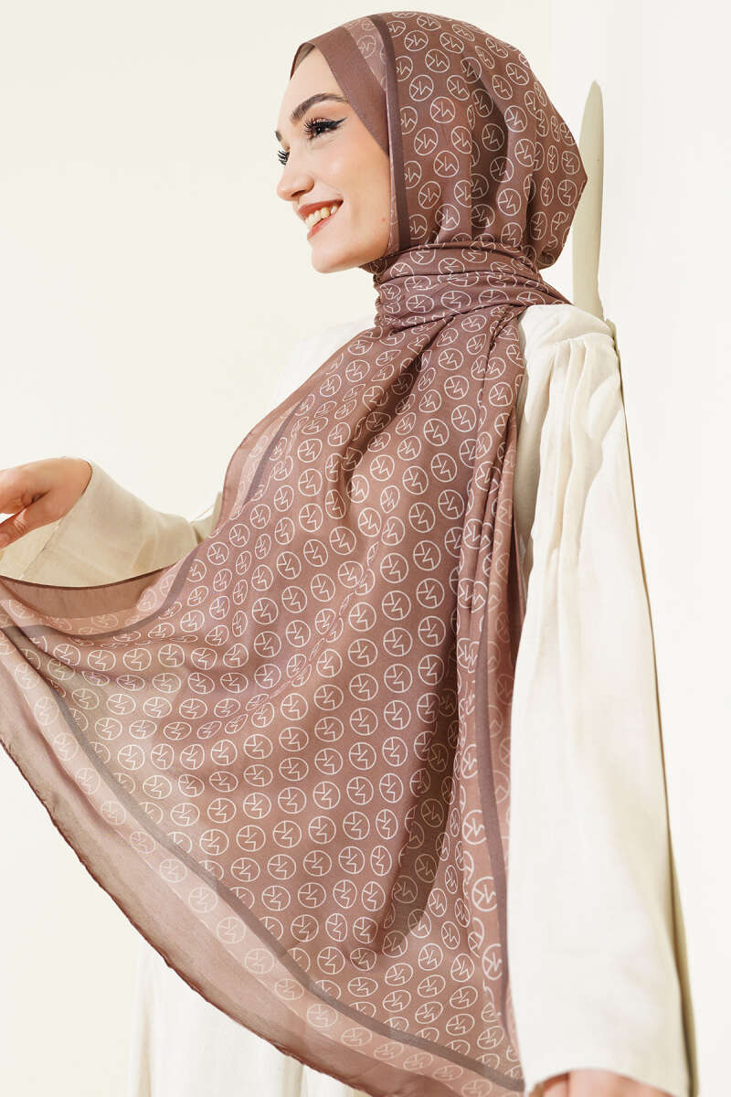 MK Print Modal Shawl - Tan