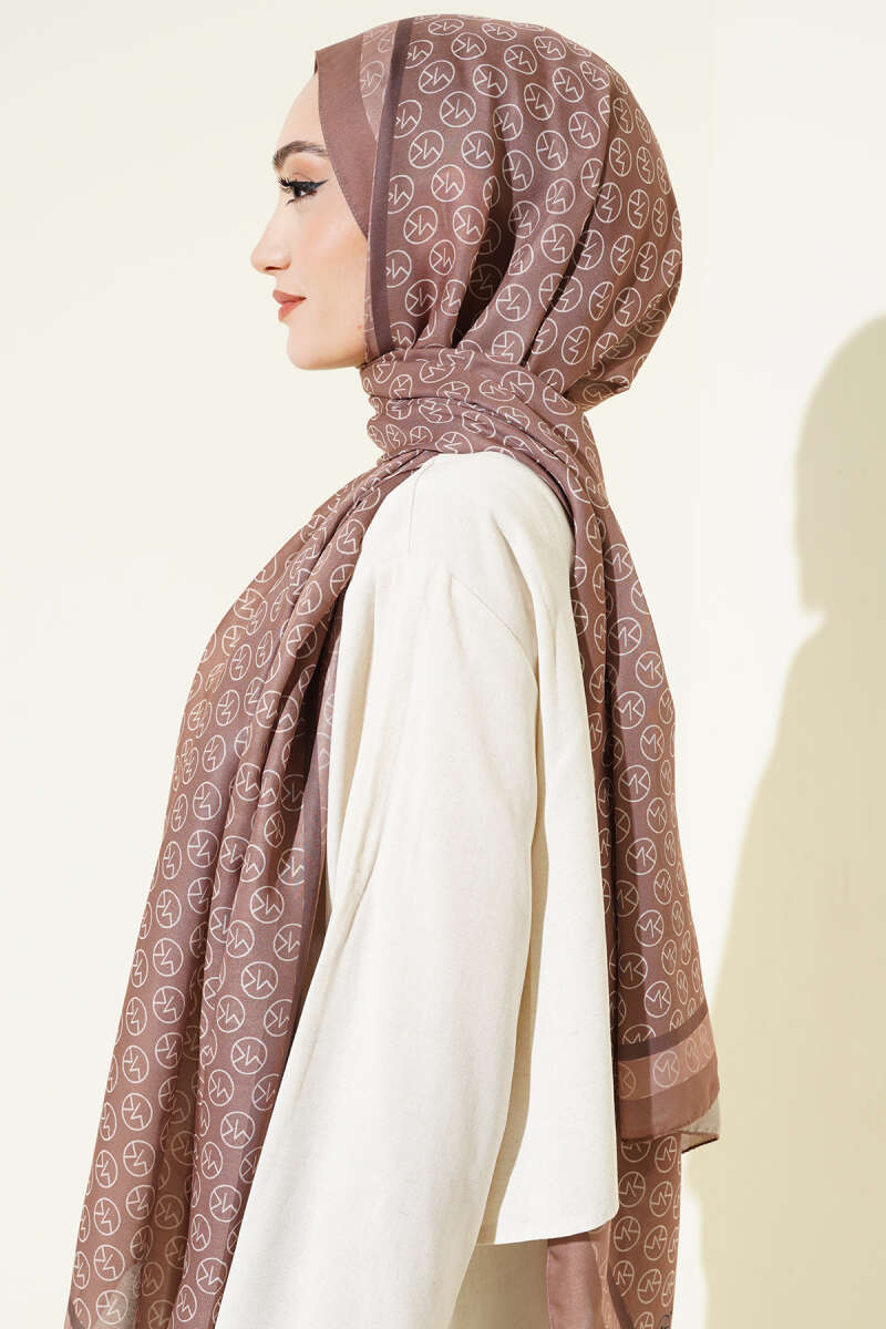 MK Print Modal Shawl - Tan