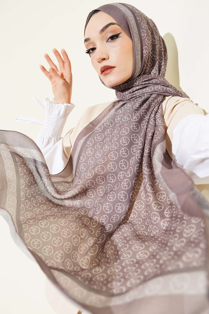 MK Print Modal Shawl - Mink