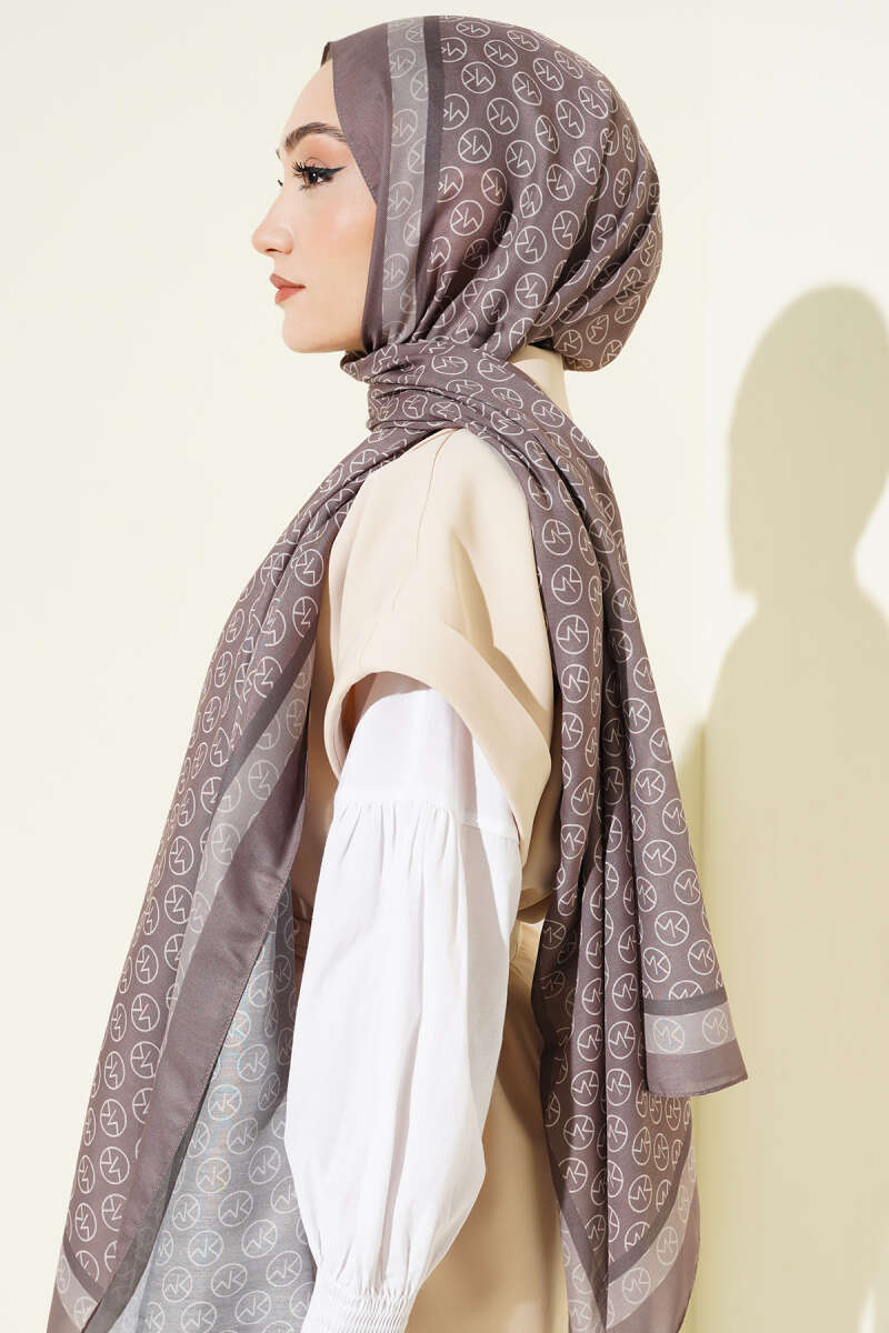 MK Print Modal Shawl - Mink