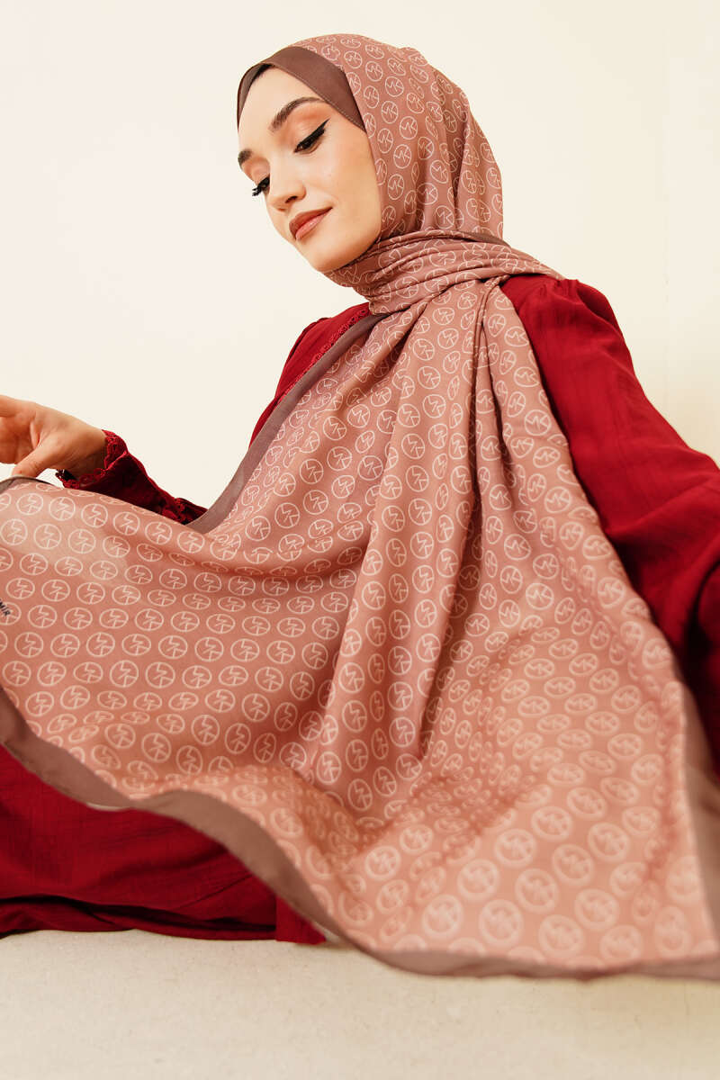 MK Print Soft Shawl - Camel
