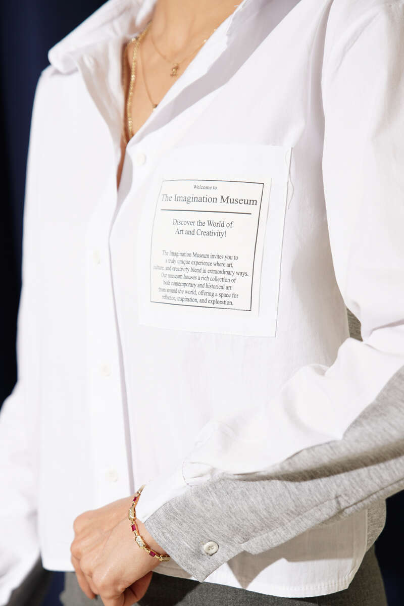 Cropped Pocket Shirt with Modal Trim - Grey