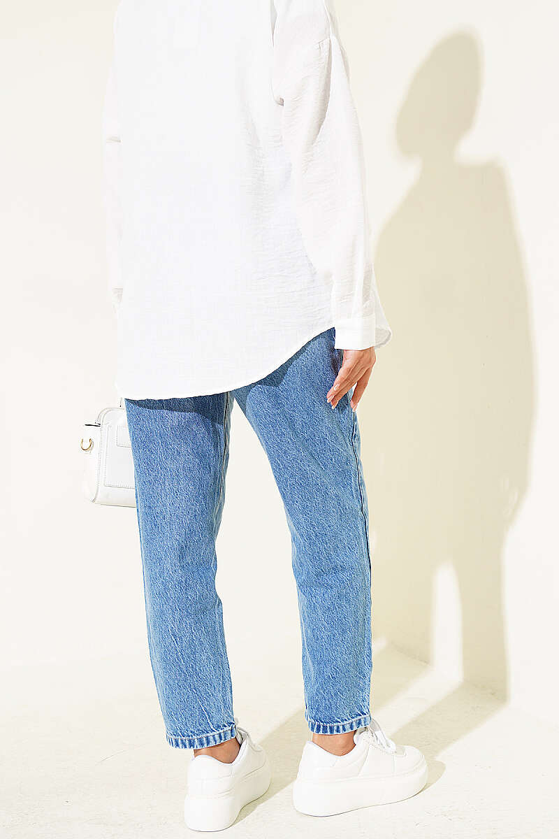 Mom Fit Jeans - Mid Blue