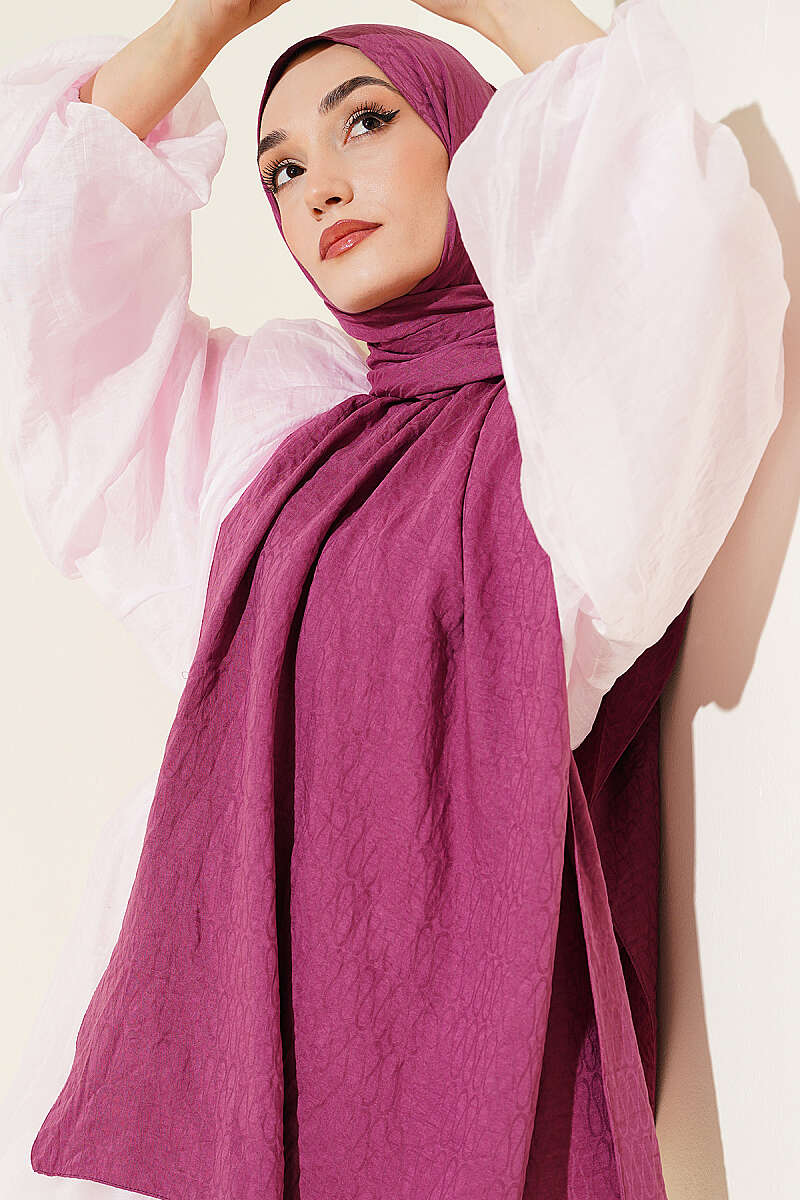 Monogram Print Cotton Airobin Shawl - Lavender