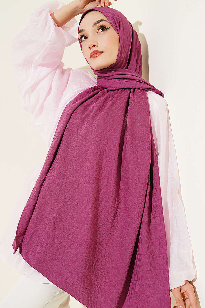 Monogram Print Cotton Airobin Shawl - Lavender