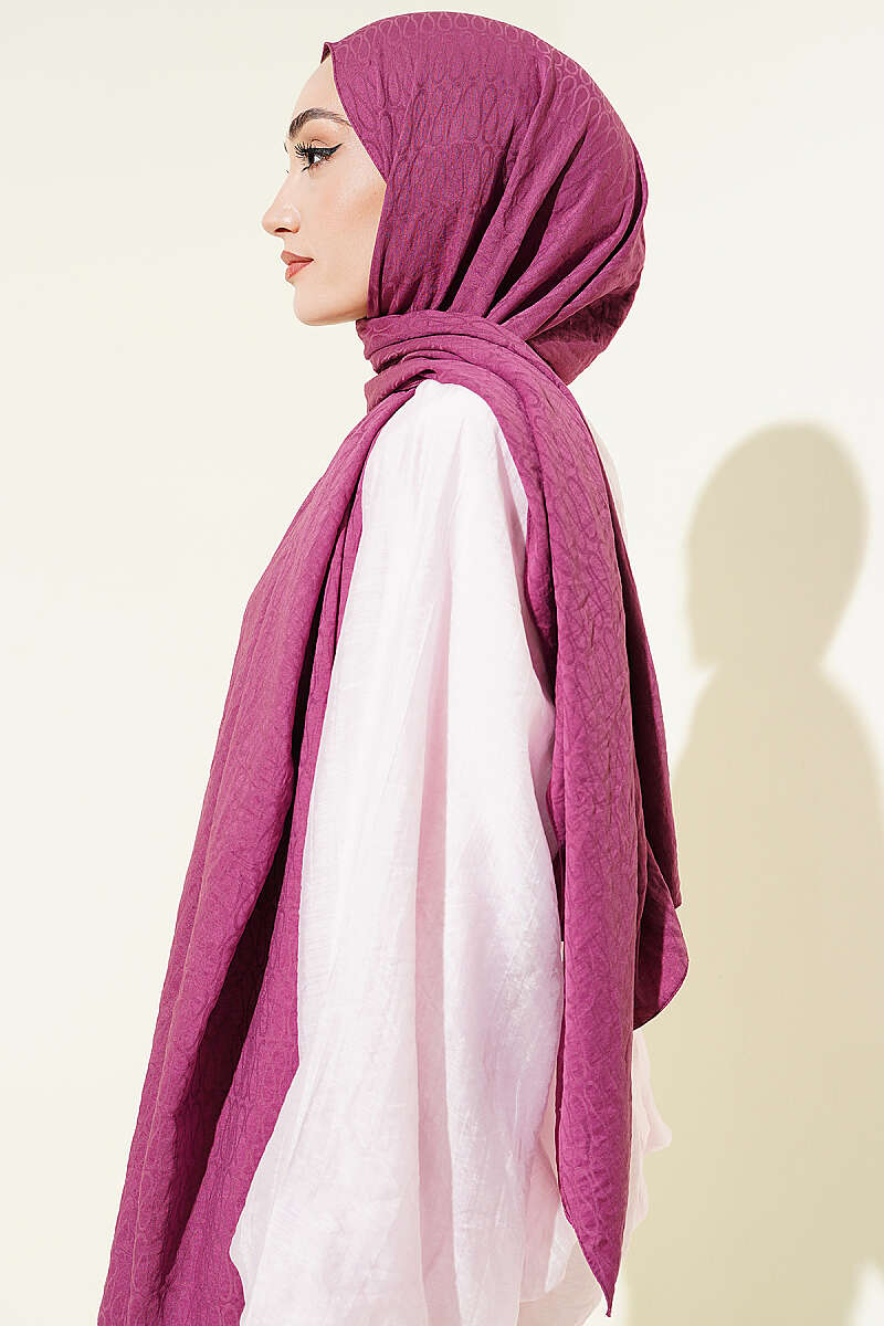 Monogram Print Cotton Airobin Shawl - Lavender
