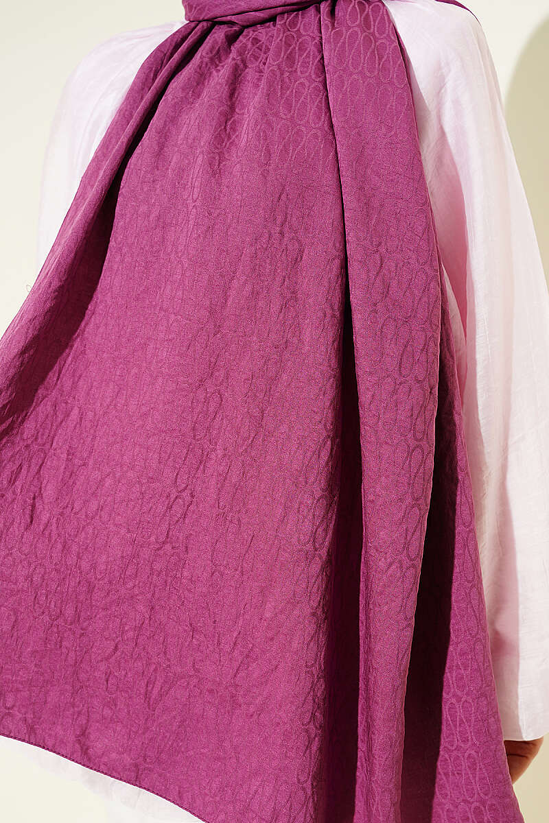 Monogram Print Cotton Airobin Shawl - Lavender