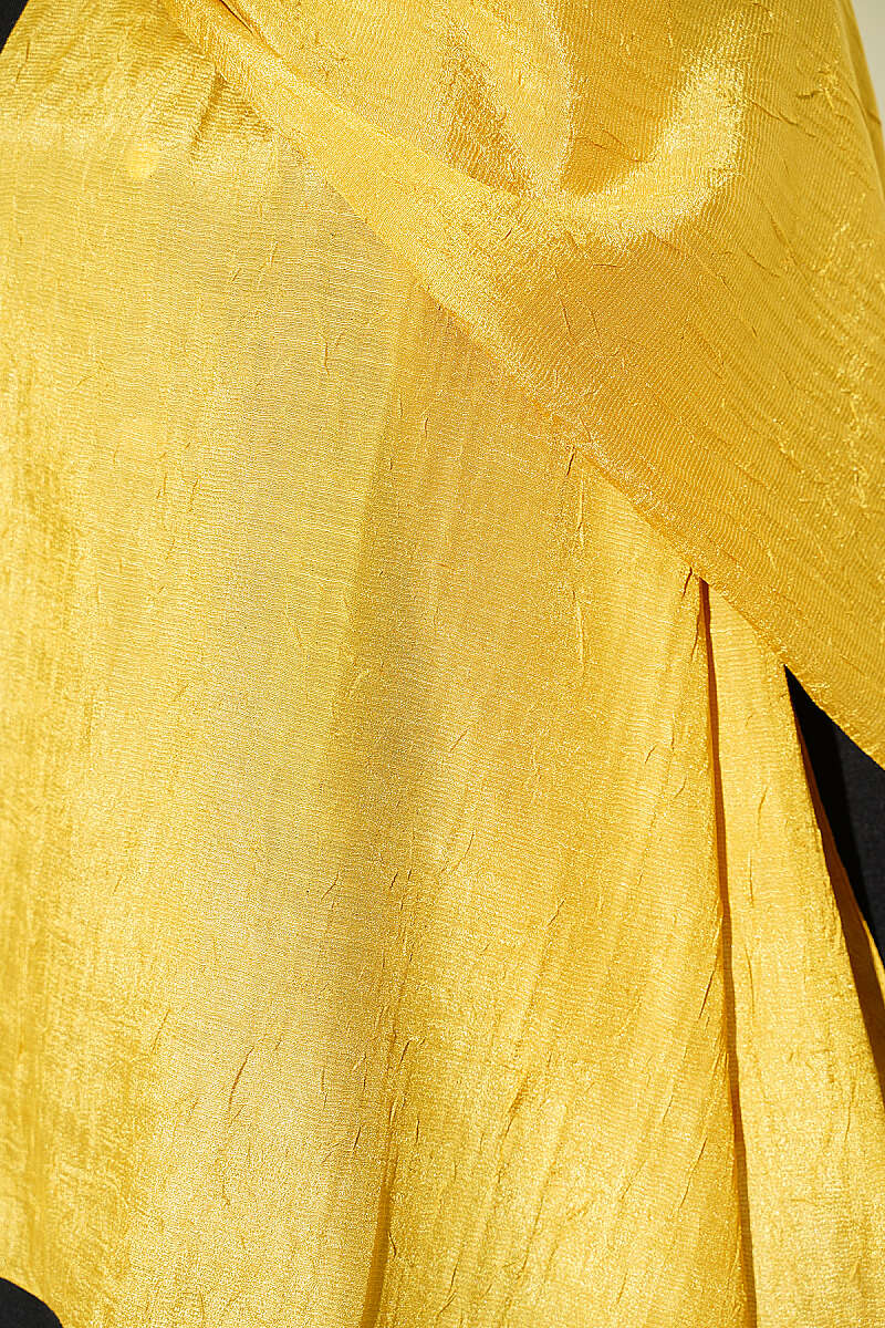 Monogram Print Crinkle Shawl - Gold