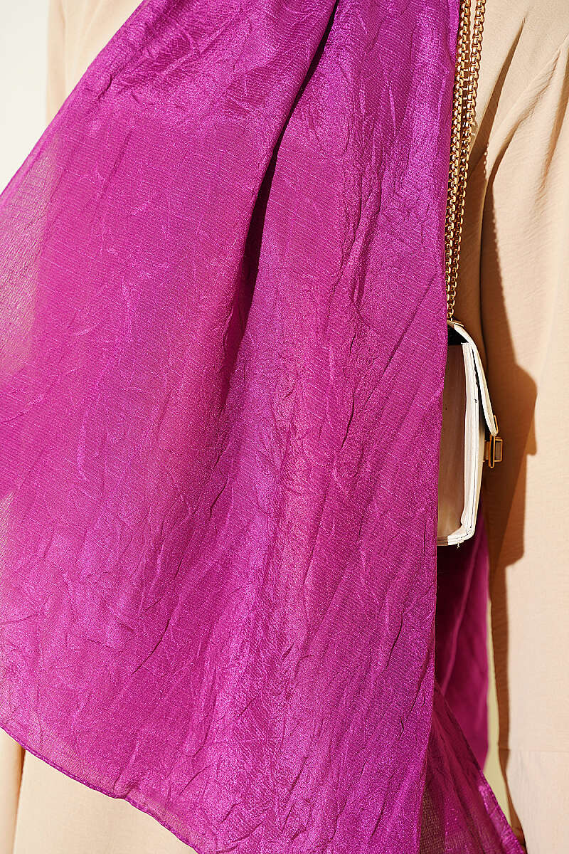 Monogram Print Crinkle Shawl - Lavender