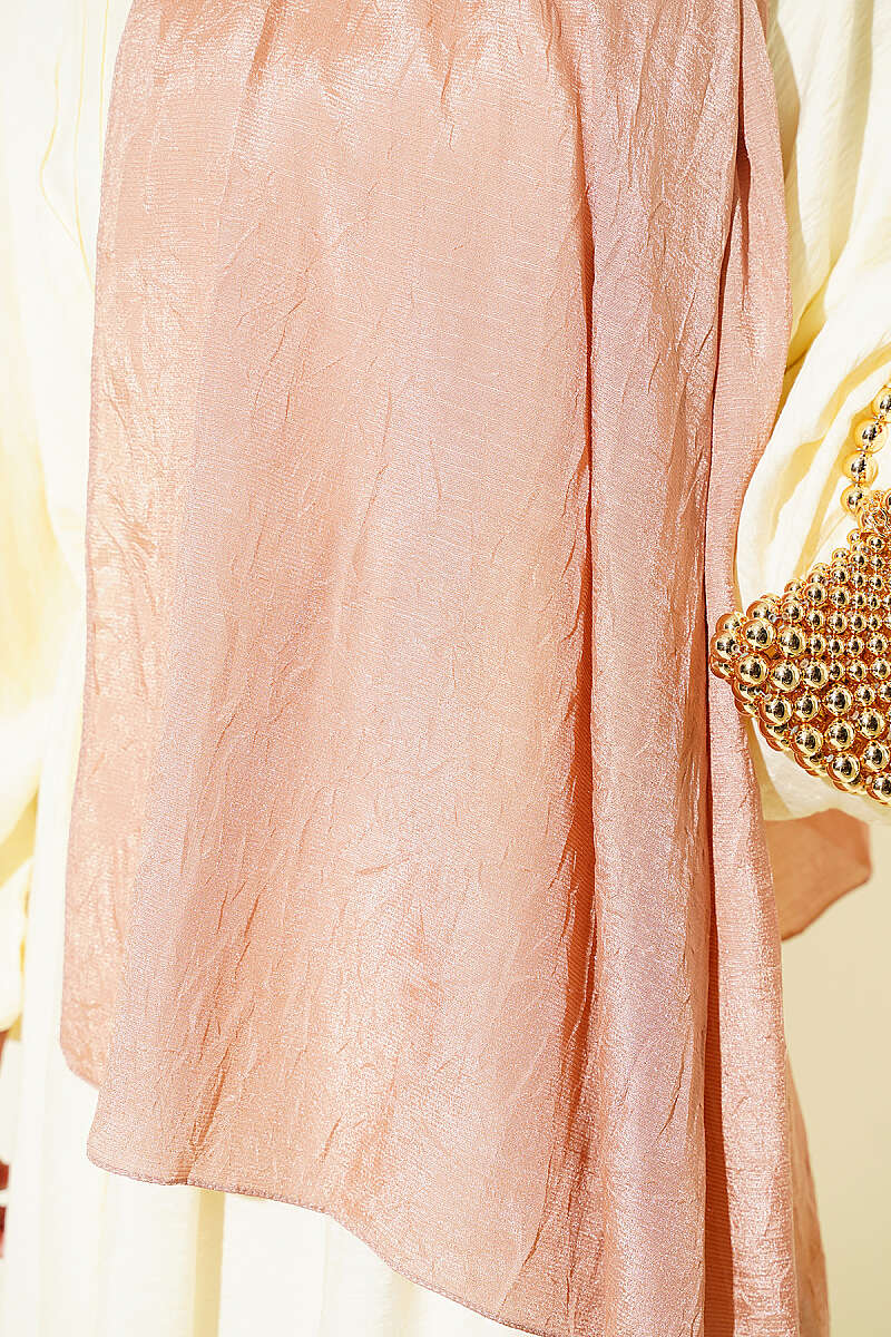 Monogram Print Crinkle Shawl - Latte