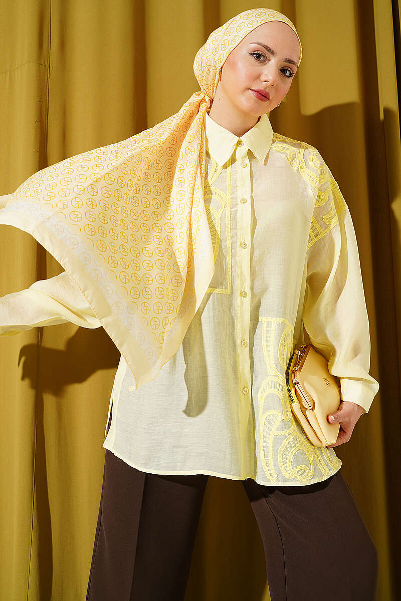 Embroidered Detail Shirt - Yellow