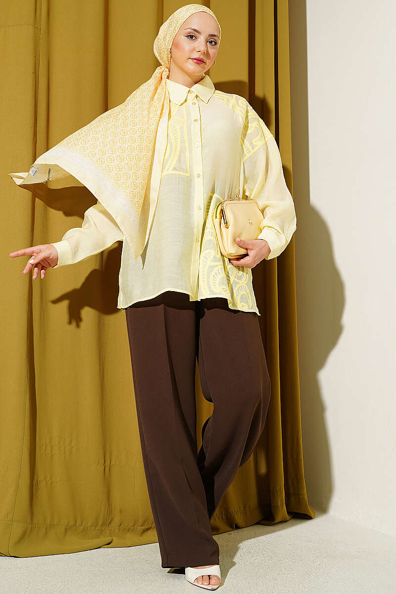 Embroidered Detail Shirt - Yellow
