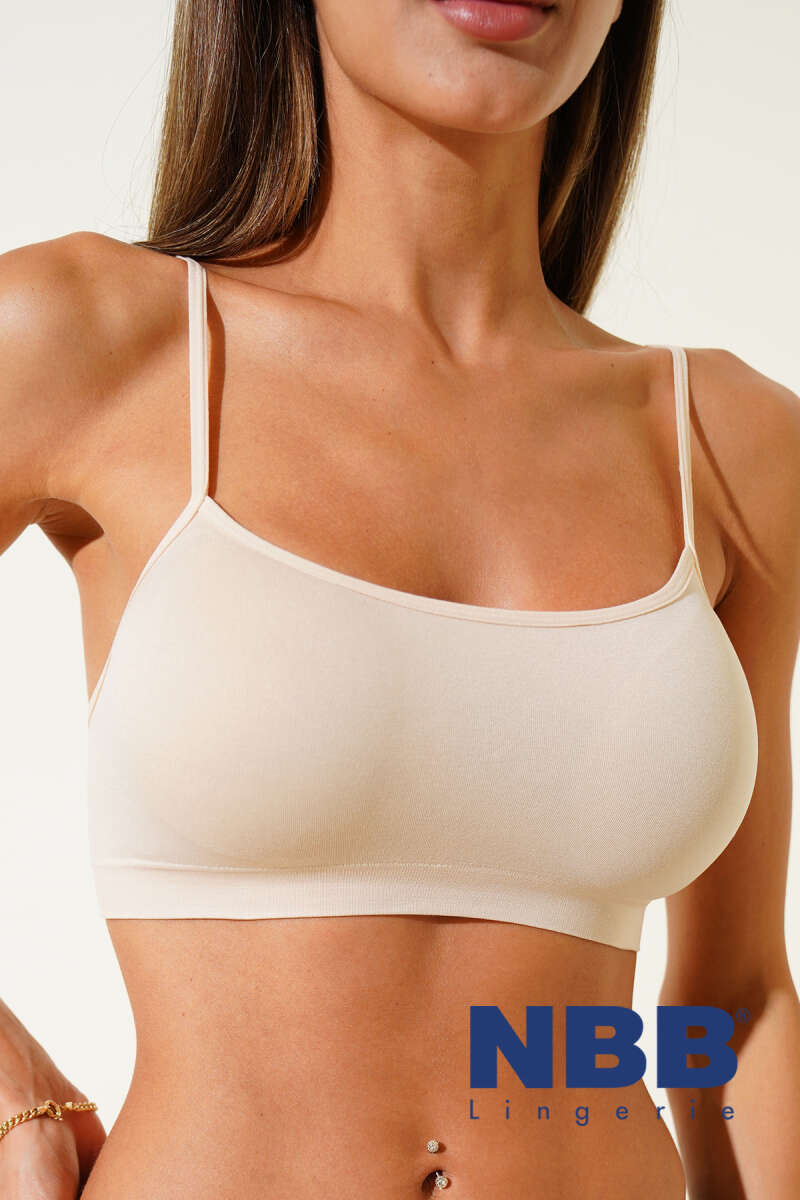 NBB Seamless Thin-Strap Bustier - Nude