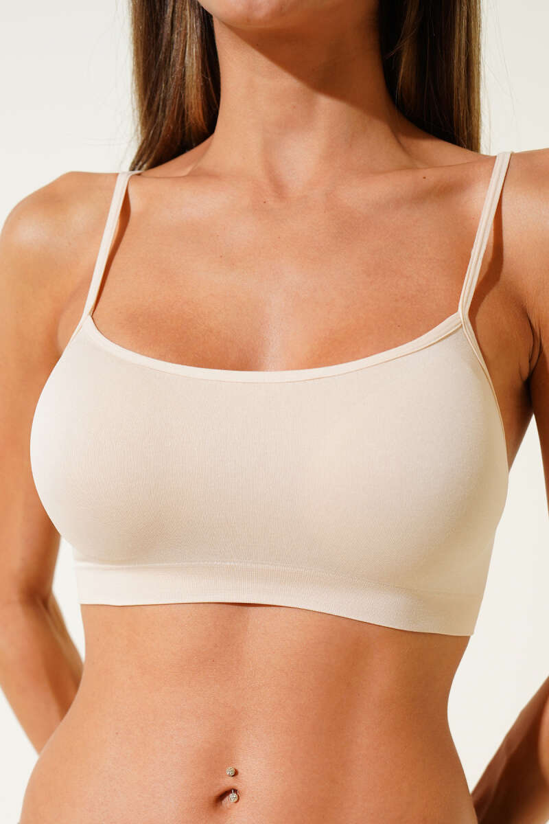 NBB Seamless Thin-Strap Bustier - Nude