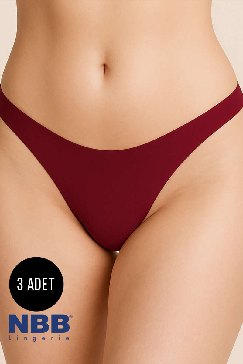NBB 3-Pack Laser-Cut Thongs - Cappuccino
